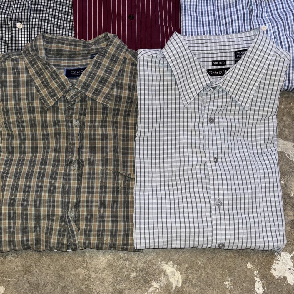 Men’s 8 Shirt Short Sleeve Oxford Size 2XL Puritan IZOD Gold Label Red Head - Picture 2 of 7